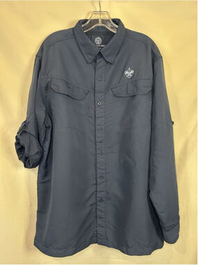 Scouting America Adult Large Shirt Button Front Roll Tab Sleeves Vented Back EUC